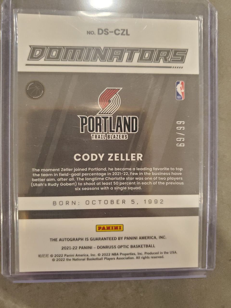 2021-22 Basketball Cody Zeller